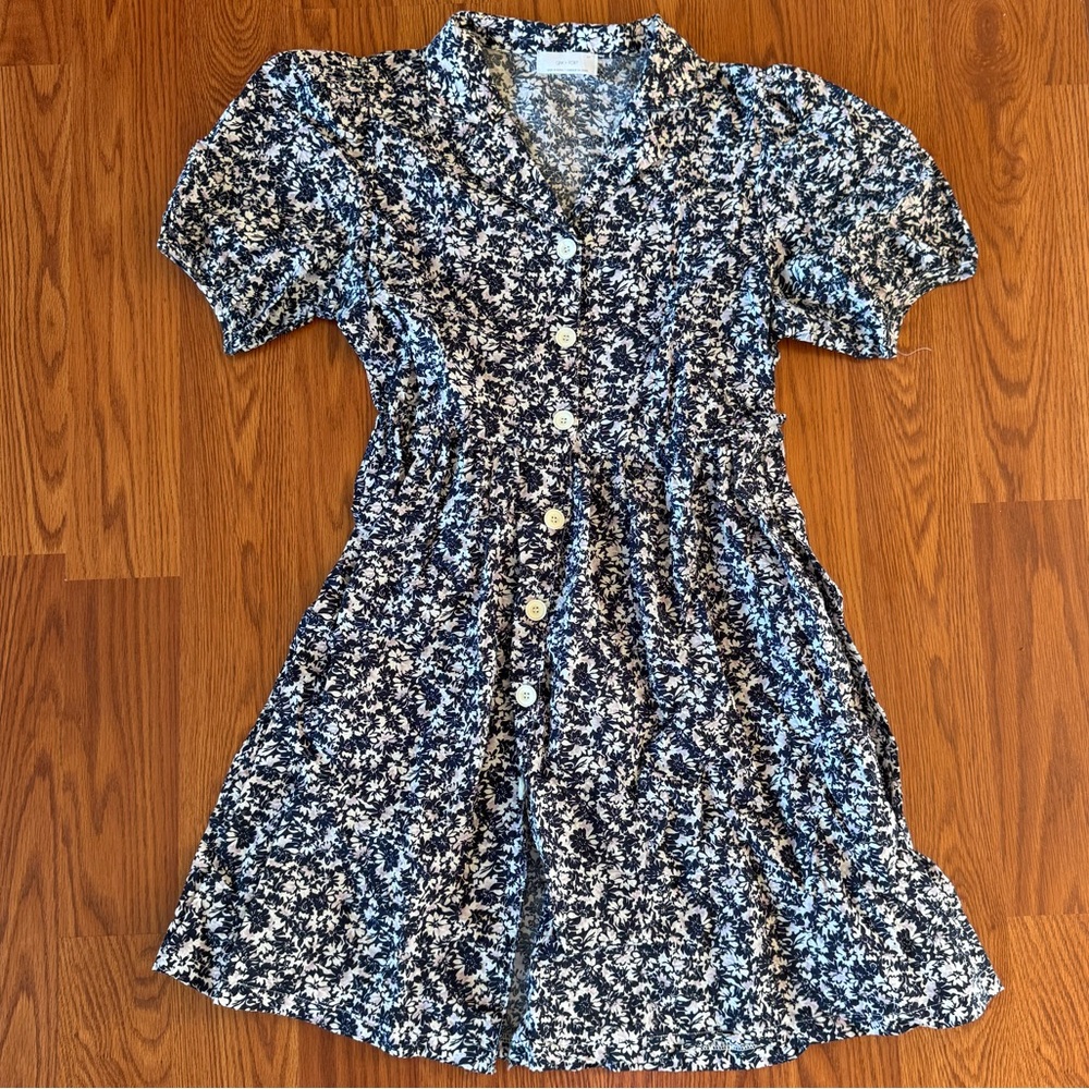 Oak + Fort Floral Button-Up Cotton Mini Dress